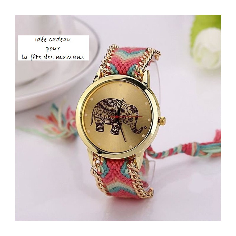 Montre éthnique bohême model ELEPHANT